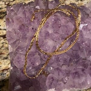 Solid 14k Gold 20 inch Flat Wheat chain. 17 grams